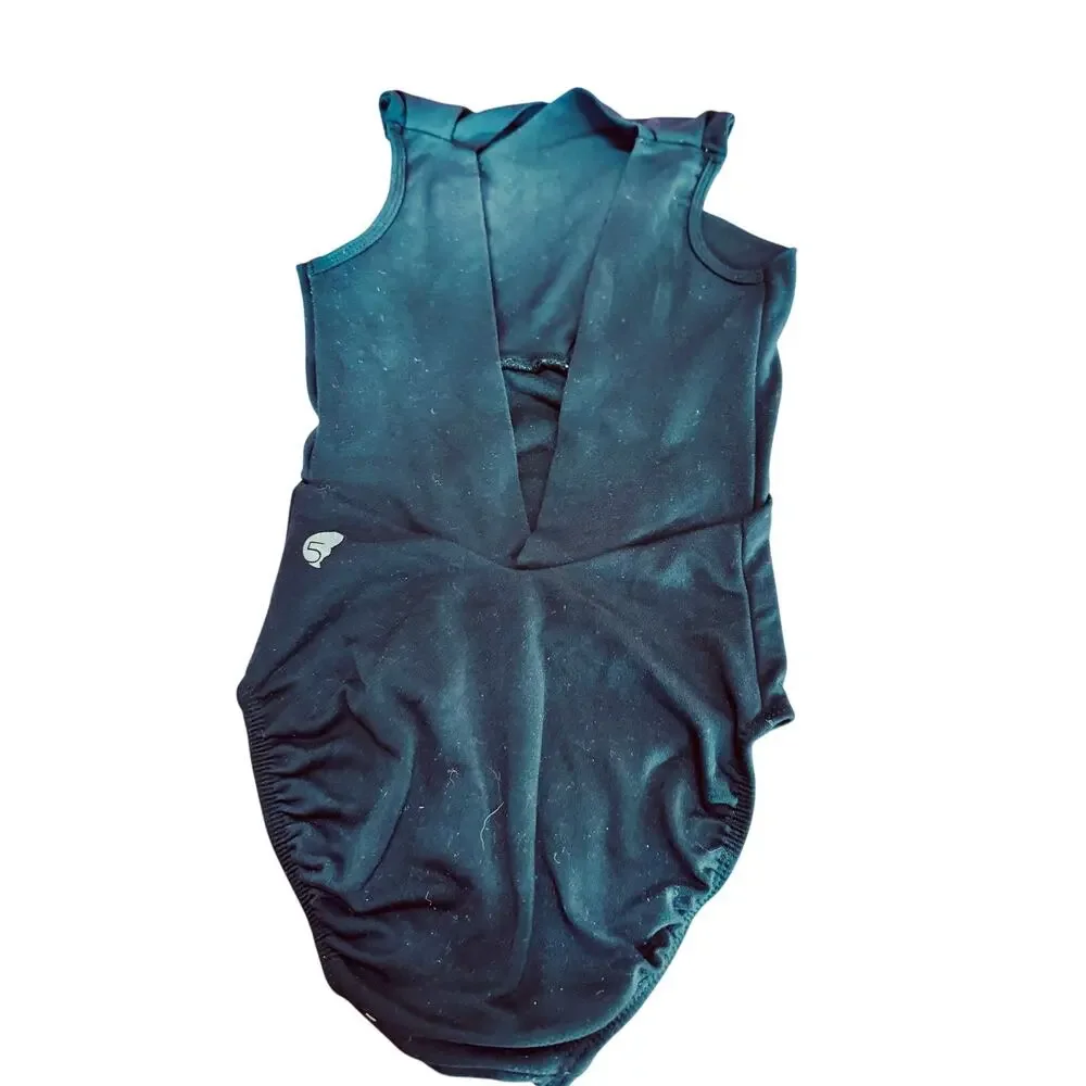 Five Dancewear Black Wrap Front Dance Leotard Child Large CL